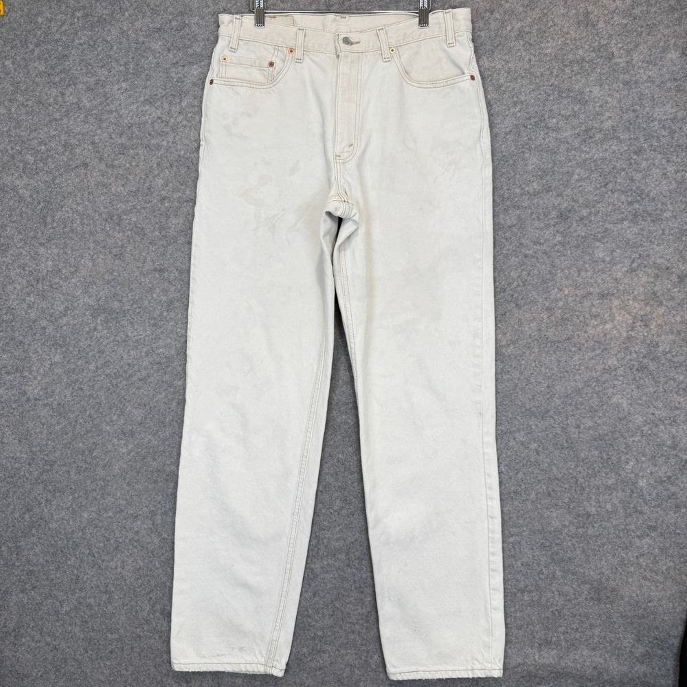 Vintage Levi's 550 Jeans Mens‎ 36x34 (fits 33x33) Relaxed Fit Off White 90s USA